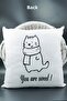 Letter Cushion Cover Velvet 43X43 cm Double Sided Letter I Cat Patterned Marriage Proposal Birthday - 2
