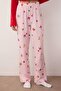 Kırmızı-Pembe %100 Pamuklu Yılbaşı Temalı Örme Pijama Takımı THMAW26PT00059 - 3