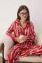 Burgundy Dog Printed Christmas-Themed Viscose Woven Pajama Set THMAW26PT00030 - 2