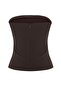 Kahverengi Straplez Fitted Drapeli Dokuma Bluz TWOSS24BZ00348 - 6