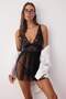 Black Capless Lace Tulle/Mesh Suspender Panty Babydoll/Fantasy Nightgown Thmaw26Cy00001