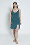 Women's Plus Size Viscose Elastane Fabric Lace Detailed Nightgown - B 18255 - 3