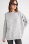 6913 Women's Loose Soft Textured Oversize Knit Sweater Gray