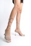 Olivia Women's - Stone Detailed Blunt Toe Silver Evening Dress Heeled Shoes - 5