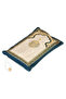 Portable Pouch-Style Mihrab Patterned Silk Textured Velvet Prayer Mat, Yellow - 6