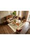 Mosso Cream Color Theme Flower Detailed Flamingo Pattern Woven Base Modern Decorative Carpet Mosso192Cream - 4