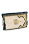 Portable Pouch-Style Mihrab Patterned Silk Textured Velvet Prayer Mat, Yellow - 4
