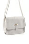 Gray Shk127 Faux Leather Inner Zipper Pocket Snap Closure Hand, Arm and Shoulder Bag - 2