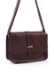 Claret Red Shk127 Faux Leather Inner Zipper Pocket Snap Closure Hand, Arm and Shoulder Bag - 2