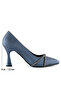 Abby Navy Blue Satin Burmese Stone Pointed Toe Goblet Heeled Evening Dress Shoes - 5