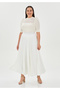 Maxi Length White Pleated Skirt