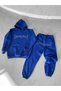 Unisex Oversize Stone Embroidered Hooded Sweatshirt Set - 4