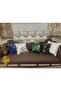 Italian Velvet Light Gray Throw Pillow Cover Gold Leaf Gilded Woven Decorative Cushion Pillow Case - 5