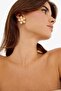 Women's Floral Gold Earrings F0890Axns - 5