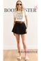 Women's Belted Pleated Shorts Skirt - 100% Cotton Gabardine Premium Fabric