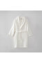 Alessa Women's Pique Bathrobe 100% Organic Cotton Jacquard Cream