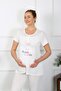 Women's Short Sleeve Maternity Pajamas Set Ecru 45210