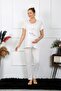 Women's Short Sleeve Maternity Pajamas Set Ecru 45210 - 3