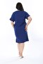 Women's Plus Size Cobalt Blue Side Slit Low Sleeve Dress 65N38238 - 5