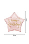 Pink Happy Birthday Written Star Balloon - 2