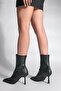Women's Heeled Boots Pointed Toe Goblet Heel Daily Classic Boots Holes Black - 6