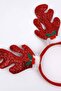 Red Glitter Girl's Crown with Deer Horns - 3