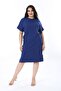 Women's Plus Size Cobalt Blue Side Slit Low Sleeve Dress 65N38238 - 8