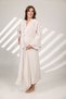 Women's Beige Melange Lace Designed Cotton Maternity Nightgown-Morning Gowns Set of 2 - 5