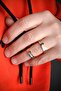 Love Me 1Pcs Gem Quality 6mm Tarnish Free Gold White Steel Wedding Ring Lm-022G - 3