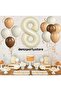 CREAM 8 AGE FOIL 4 SEA SAND 4 TEN 2 BROWN BALLON SET - 3