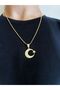 Moon Star 316L Steel Chain Steel Pendant Gold Yellow Plated Stainless 55 cm - 4