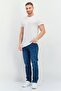 بنطلون جينز رجالي أصلي بقصّة Slim Fit وقابل للتمدد وذو ساق مستقيمة، باللون الأزرق - 3