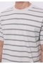 Comfort Fit Round Neck Striped Men's Green Short Sleeve T-Shirt - 4