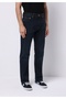 Regular Fit Mid Waist Straight Leg Men's Dark Indigo Jean Trousers - 4