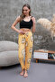 Women's High Waist Printed Soft Textured Milans Pajama Bottom Yellow Chick - 5