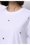 Relax Fit Round Neck Plain Women's White Short Sleeve T-Shirt - 4