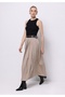 Maxi Length Straight Women's Brown Skirt - 3