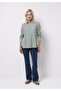 Regular Fit Shirt Neck Plain Women's Green Long Sleeve Shirt - 3