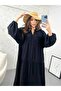 Crew Neck Modest Viscose Dress - 3