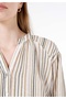 Regular Cut V-Neck Beige Women's Long Sleeve Blouse Cl 1067147 - 5