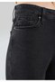 Slim Fit Mid Waist Straight Leg Women's Black Jean Pants - 5