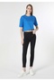 Skinny Fit Mid Waist Skinny Leg Women's Black Jean Trousers - 3