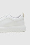 White Thick White Sole Lace-Up Sneaker Shoes - 3