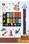 Educational Planets and Multiplication Painting Large Size Wall Sticker Set 100X70 cm Foil