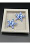 Blue White Starfish Earrings - 2
