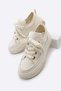 Women's High Sole Sneaker Linen Fabric Lace-Up Sports Shoes Hesna Ekru