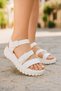 Daily Women's Sandals Adjustable Buckle High Thick Heels Serrated Soles with Bands 269