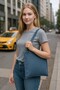 Women's Denim Look Tote Shoulder Bag