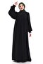 Roba Detailed Balloon Sleeves Flowing Ponch Ferace Black - 3