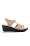 Beige Women's Heeled Sandals - 673572   Z